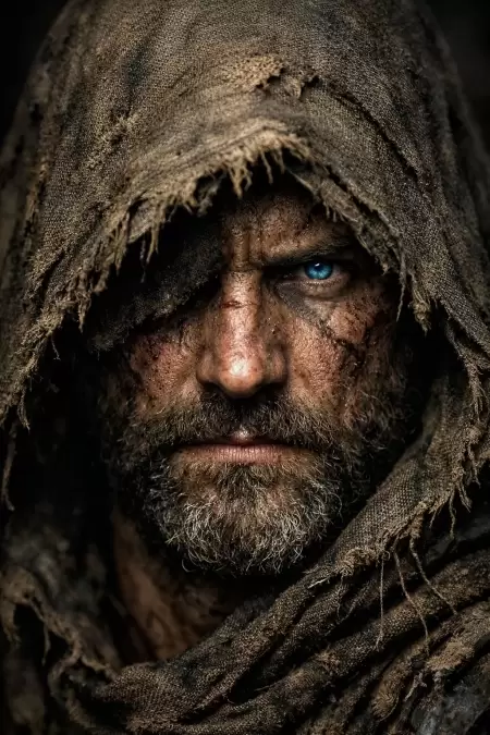 Battle Worn Hooded Warrior