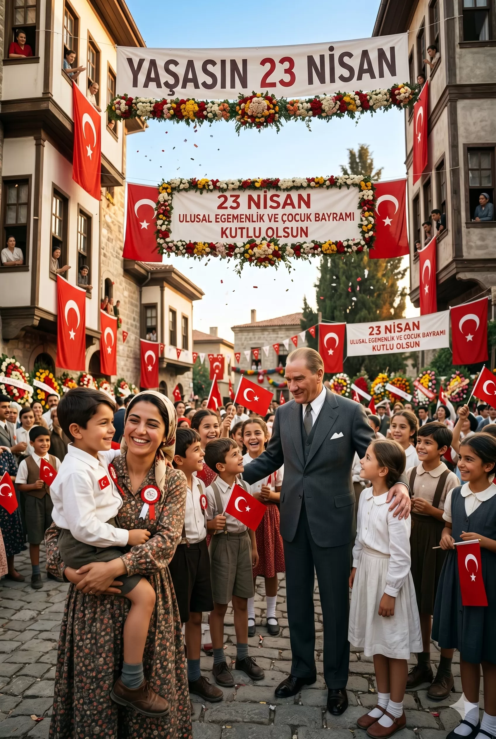 Atatürk ve Çocuklarla 23 Nisan Bayramı Hatırası