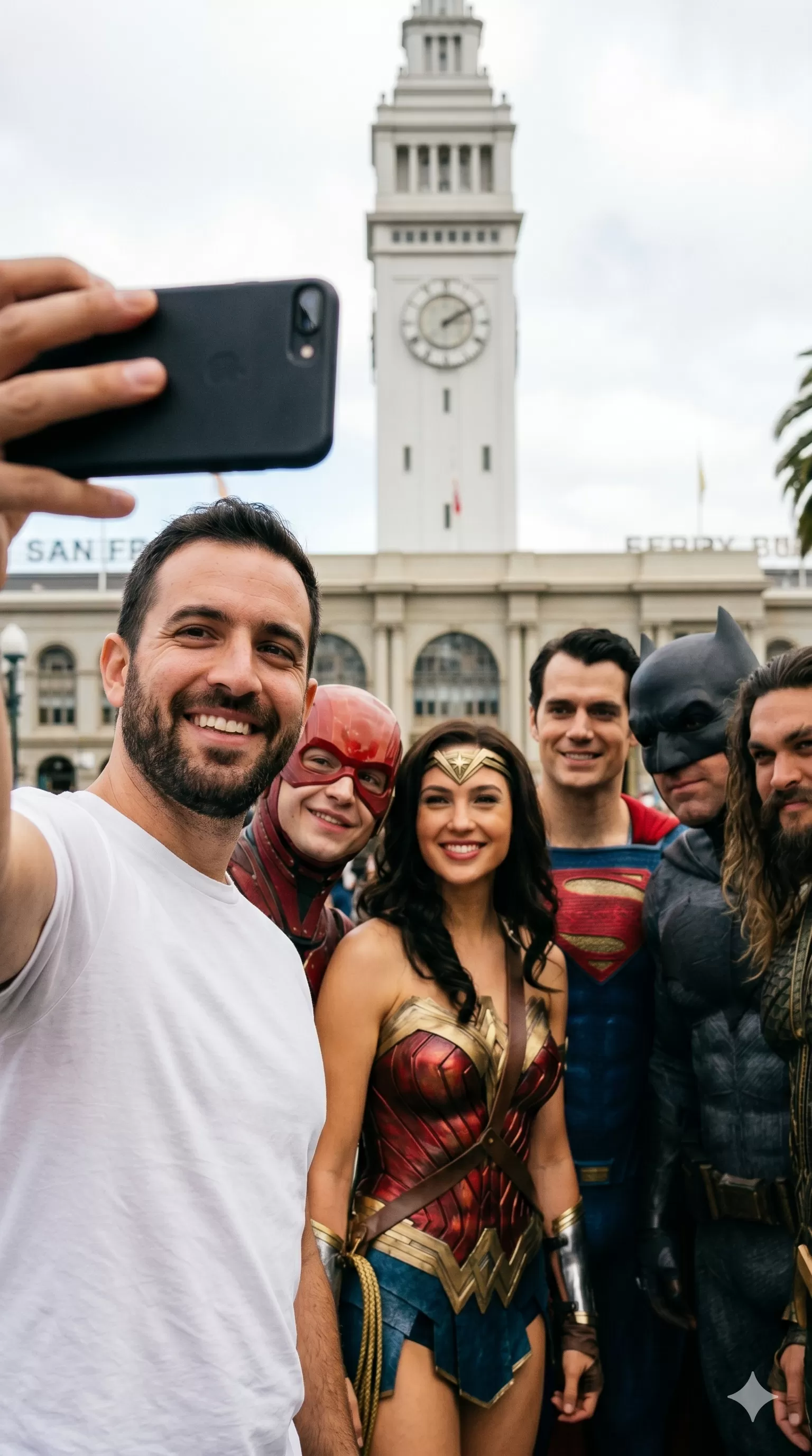 Justice League Selfie in San Francisco