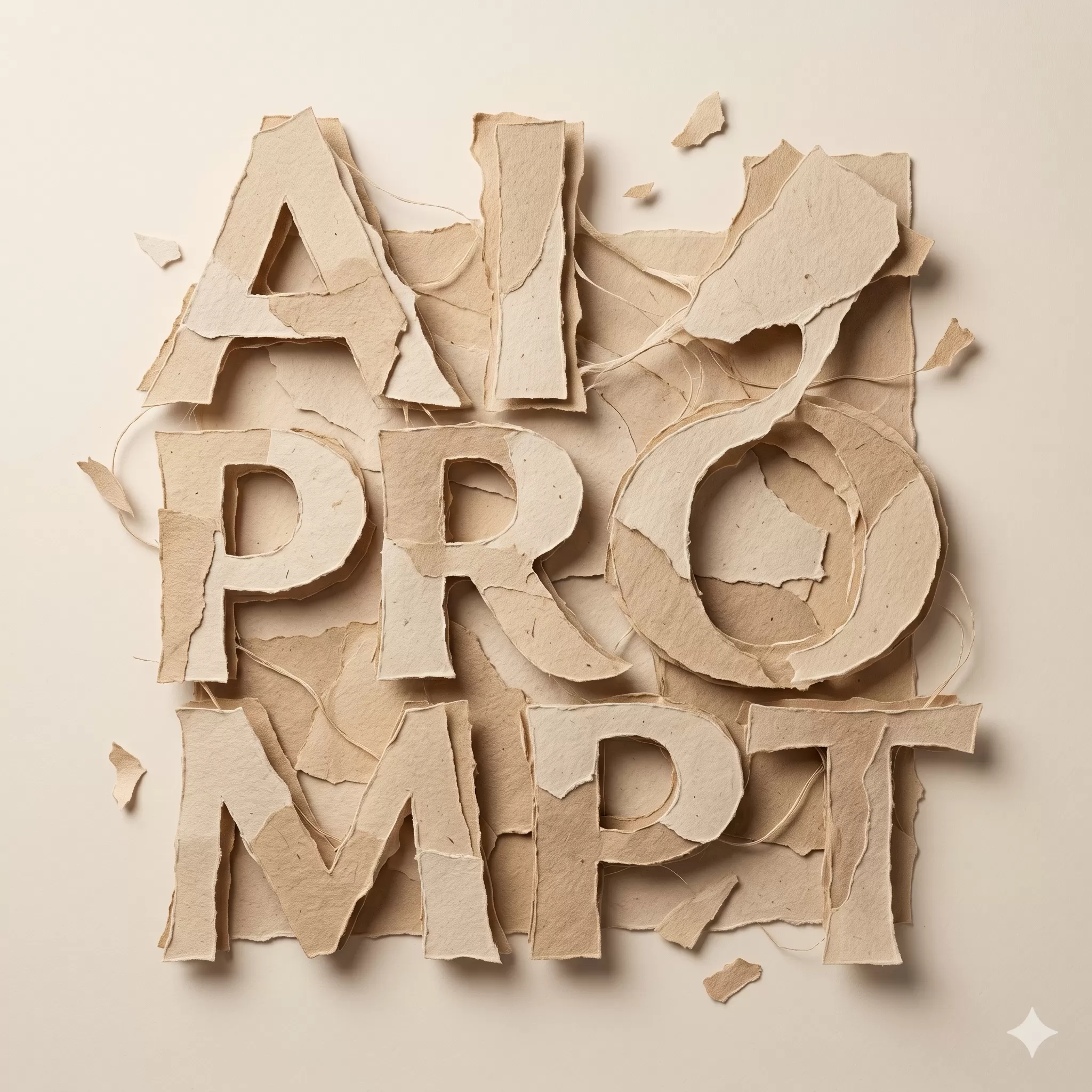 Handmade Paper Fiber AI Prompt Typography